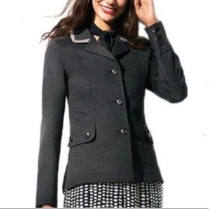 CAbi Crew Ponte Knit Blazer Charcoal Gray #3030 S